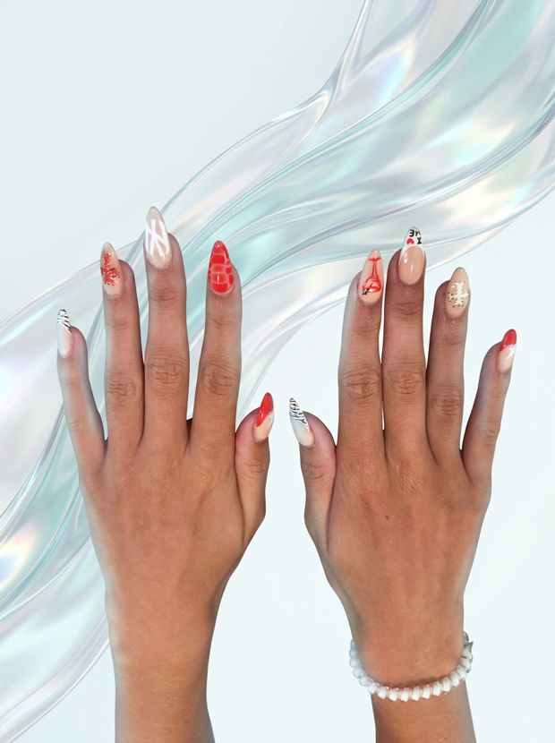 Hand-painted nail art by Ayla Adorno