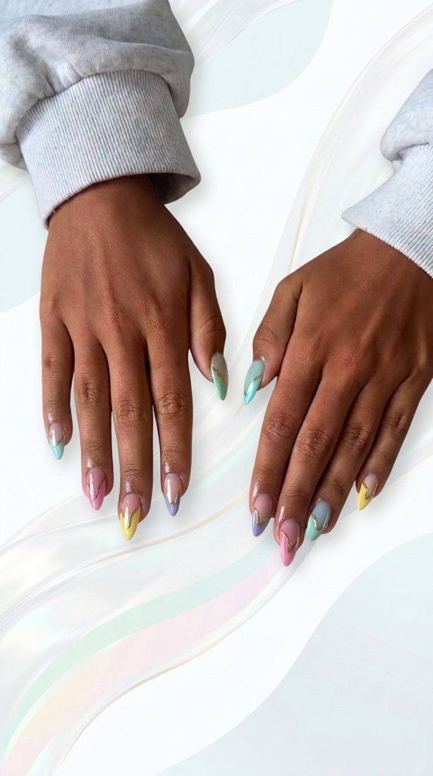 Hand-painted nail art by Ayla Adorno