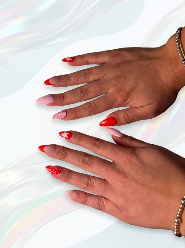 Hand-painted nail art by Ayla Adorno